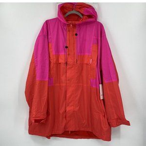 Rochambeau Men's Windbreaker Jacket Colorblock in Bright Red/Hot Pink sz L Rain